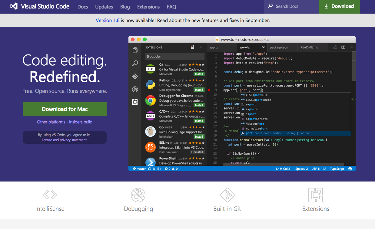 Visual studio code | Angular 2 developer tools